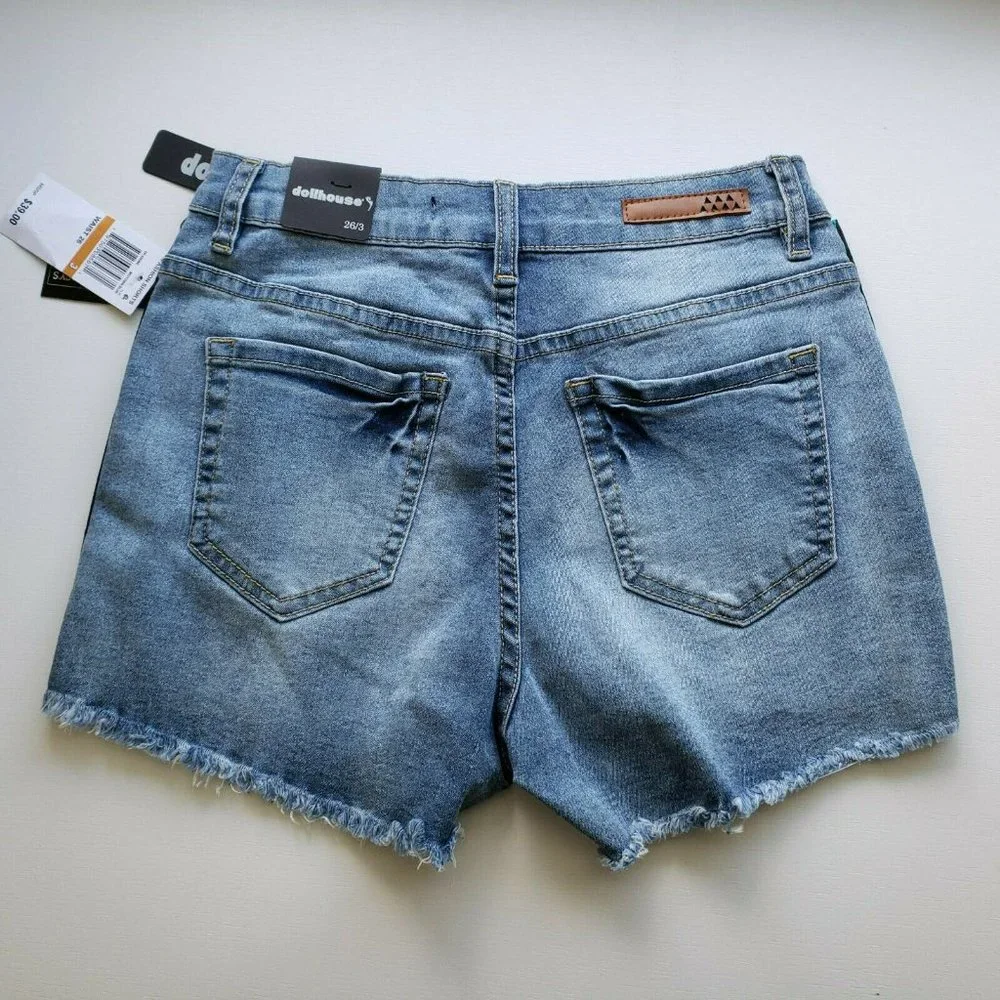 Dollhouse NWT Junior High Waisted Denim Shorts - Picture 2 of 9